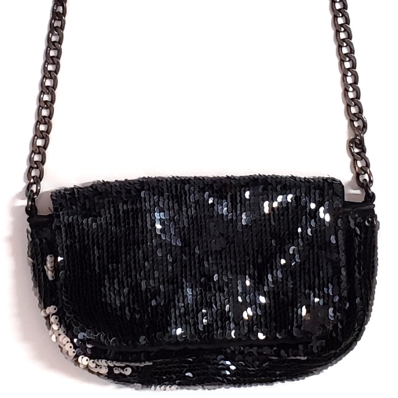 H&M Sequined Black & White Shoulder Bag - Picture 3 of 8